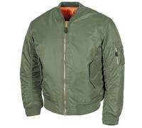 Cazadora de aviador MFH US MA1 Hombre Casual Ligero Cálido Cortavientos OD Green