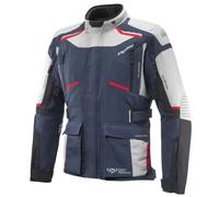 Ixon Midgard Chaqueta textil impermeable para motocicleta, negro-gris-azul, tamaño XL para Hombres