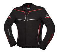 IXS TS-Pro ST+ Chaqueta textil de moto impermeable, negro-rojo, tamaño M para Hombres