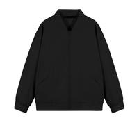 Cazadora Hombre -Chaqueta Chandal Gris retro voladora primavera y otoño Ropa trabajo moda béisbol pi (Black 3XL)