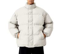 Cazadora Hombre Invierno Color Liso, Bomber Hombre Invierno De Cremallera Sin Capucha Cuello Mao, Plumíferos Ligera - Cazadoras Termica Classic - Blanco XXL
