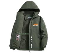 Cazadora Hombre Invierno K. T. M, Sudadera de Forro Polar Gruesos Suave al Tacto, Chaqueta Básicas y Caliente, para Vida Diaria, deportes(Green,4XL)