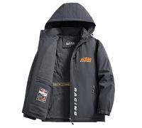 Cazadora Hombre Invierno K. T. M, Sudadera de Forro Polar Gruesos Suave al Tacto, Chaqueta Básicas y Caliente, para Vida Diaria, deportes(Grey,4XL)