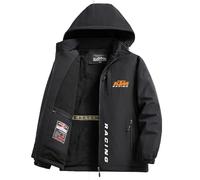Cazadora Hombre Invierno K. T. M, Sudadera de Forro Polar Gruesos Suave al Tacto, Chaqueta Básicas y Caliente, para Vida Diaria, deportes(Black,S)