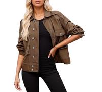 Cazadora Vaquera Mujer, Camisa Tejana Mujer Corta Camisa Vaquera Blusa Estilo Western Manga Larga Túnica Abotonada Cazadora Mujer Entretiempo Chaqueta Bomber Mujer Chaqueta para Exteriores