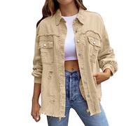Cazadora Vaquera Mujer Chaqueta Tejana Mujer Cuero Ligera Flecos Encerada Verde Parka Con Borrego Oversize Entretiempo Negra De Estilo Militar Calentado 4Xl Bomber Niña Sobrecamisa Ropa Camisa Denim