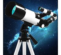 CAZARU Telescopio de astronomía para niños, Refractor de 400 mm de Apertura de 70 mm, Espacio para Estudiantes de Nivel de Entrada de observación de Estrellas, Viajes, para Interiores/Exteriores