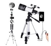 CAZARU Telescopio para niños Principiantes Adultos, Telescopio Refractor de astronomía de 70 mm con trípode, Telescopio portátil Regalo para niños Vida Interesante
