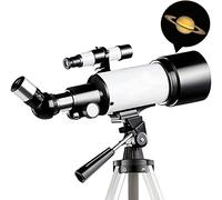 CAZARU Telescopio para niños y Principiantes 10000 Veces HD - Apertura de 70 mm Refractor de astronomía de Montaje de 400 mm con Adaptador de teléfono Trípode Ajustable Vida Interesante