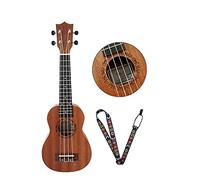CAZARU Ukelele de Caoba de 21 Pulgadas, Guitarra de 4 Cuerdas, Ukelele Hawaiano, Regalo Musical Educativo