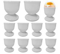 Cazas de huevo de 10 piezas para huevos hervidos suaves BPA Plastic Huevo Cazas fáciles de limpiar Tibro de huevo hervido Soporte de huevo hervido suave para cena de fiesta de desayuno, taza de huevo