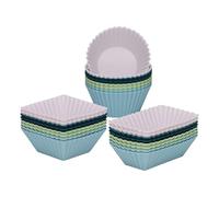 Cazas para hornear de silicona: cajas de regalo flexibles, moldes de pastel estándar | Bandejas de muffins de silicona seguras de lavavajillas, set de regalo de hornear de forma variada para la config