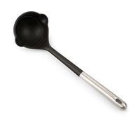 ARCOS Cazo de Silicona, Redondeado y Flexible de 323 mm para Servir caldos y salsas en la Cocina. Mango y Cuerpo de Acero Inoxidable. Resiste 240º. Color Negro y gris