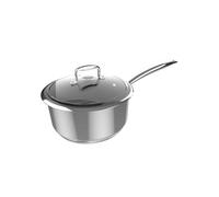 Cecotec Cazo Polka Classy 16 – Ø16 cm, 1,3 L, Acero inox 18/10, Antiadherente, Tapa cristal