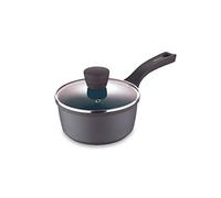 Cazo con Tapa de 16 cm - Aluminio Fundido Antiadherente - Tapa de Cristal - Apto para Todo Tipo de Fuegos - Mango de Baquelita