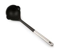 ARCOS Cazo de Silicona, Redondeado y Flexible de 323 mm para Servir caldos y salsas en la Cocina. Mango y Cuerpo de Acero Inoxidable. Resiste 240º. Color Negro y gris