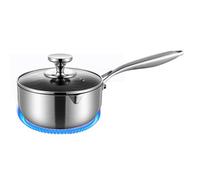 Cazo de acero inoxidable - ollas para calentar leche, olla de cocina de acero inoxidable | cazo de leche antiadherente tipo panal con tapa, cazos inoxidables para fideos y desayuno