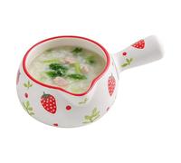 Cazo De Leche - 16 Onzas Cerámica Resistente, Motivo Fresa, Pequeña Olla Hervir | Calentador Mantequilla Para Guisar Verduras Fideos Cocinar Gachas Preparación Salsa Café Sopa Cocina Hogar