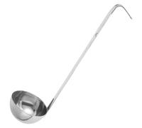 Cazo Sopero de Acero Inoxidable 90ml Mango Largo | Pulido Liso, Gancho para Colgar, Uso en Cocina y Catering, para Caldo, Salsa y Servicio