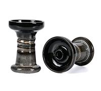 Cazoleta Cachimba Phunnel Cabeza Shisha - Kitosun Mars Hookah Bowl Tazón de barro acristalado con borde compatible con Provost & Foil, bueno para todo tipo de sabros de Shisha 12-15g (blanco negro)