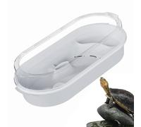 Cazón de tortuga, tanque de tortuga de agua, tanque transparente para reptiles, 4 zonas multifuncionales, espacio para tortugas para cangrejos de río, cangrejos ermitaños, pequeño