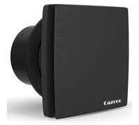 Cazooo Ventilador extractor de baño silencioso y potente de 100 mm, cuadrado negro, alto flujo de aire de 95 m³/h, ventilador de ventilación montado en pared/ventana para baño, cocina, inodoro, IPX4