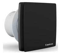 Cazooo Ventilador extractor de baño silencioso y potente de 100 mm, cuadrado negro, alto flujo de aire de 95 m³/h, ventilador de ventilación montado en pared/ventana para baño, cocina, inodoro, IPX4