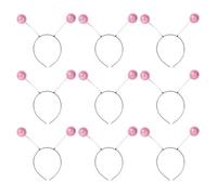 Cazqgoy 9 diademas Alien con bolas, traje alienígena, ideal como accesorios de disfraces y decoración de fiestas para celebraciones intergalácticas y temáticas espaciales (rosa)