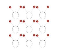 Cazqgoy 9 diademas Alien con bolas, traje alienígena, ideal como accesorios de disfraces y decoración de fiestas para celebraciones intergalácticas y temáticas espaciales (rojo)