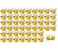 Cazqgoy Pack de 50 bolas decorativas de lana de felt, decoración de abejas, mini decoración de abejas