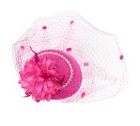 Cazqgoy Sombrero de tocado para mujer, accesorio para el pelo, accesorio para el pelo, gorro para mujer, gorro de velo, Rosa., L