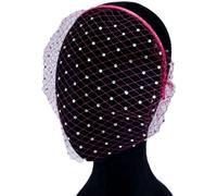 Cazqgoy Veil Fascinator Hat for Women, Veil Mesh Headband, Birdcage Veil Headband, Fascinator Bridal Headpiece, Tea Party Hat, Cocktail Headwear, Veil Fascinator Hat (Rose)