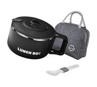 CAZSTYK 1. Fiambrera de acero inoxidable de 1200 ml apta para microondas, diseño a prueba de fugas, utensilios plegables para desplazamientos, caja de Bentos de gran capacidad