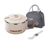 CAZSTYK 1. Fiambrera de acero inoxidable de 1200 ml apta para microondas, diseño a prueba de fugas, utensilios plegables para desplazamientos, caja de Bentos de gran capacidad