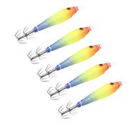 CAZSTYK 5 anzuelos luminosos de calamar para pesca, cebos, manga de sepia, agua salada, suave, noche, soplando luminosamente, señuelos de gancho