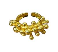 CAZSTYK A chapado en plata/oro de dedo artístico unisex para mujeres y hombres Accesorio elegante para las manos Círculo moderno, One Size, como se describe, como se describe