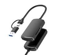 CAZSTYK Accesorio de aleación de aluminio USB 3.2 con dos ranuras para tarjetas, conexión tipo C, 5 Gbps, transferencia rápida, soporta memoria, tarjetas pequeñas, amplia compatibilidad, lector de