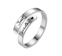 CAZSTYK Accesorios de fiesta, diseño de letras, anillos de boda, textura de acero inoxidable, para un aspecto casual y moderno, se puede abrir, One Size, como se describe, como se describe