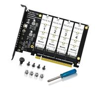 CAZSTYK Adaptador de unidad NVMe de 4 bahías PCIe X16 de transferencia de alta velocidad con indicadores LED para profesionales de conducción rápida