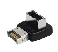 CAZSTYK Adaptador USB tipo E de 90 grados USB 3.1 para panel frontal, adaptador de conectores internos de 10 Gbps, cabecera PH74A/PH74B Instalar