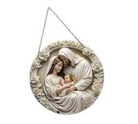 CAZSTYK Adorno de madera para colgar en la pared de Jesús y la Madre María para hogares, oficinas e iglesias, madera de Jesús María