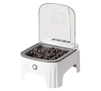 CAZSTYK Alimentador automático de gran capacidad con sensores de horario cronometrados, tapa, almacenamiento de alimentos para mascotas y comedero de fácil limpieza