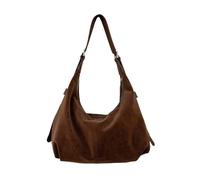 CAZSTYK Bolsos cruzados para mujer, de ante sintético, con correa ajustable, bolso de hombro de moda, bolso de mano, bolsos pequeños para mujer, café, Medium