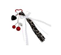 CAZSTYK Bonito llavero de corazón de cerezas, llavero estético, accesorios para anillos de coche, bolso, mochila, bolsa, dijes para mujer, anillos de coche para mujer, Q1839 2
