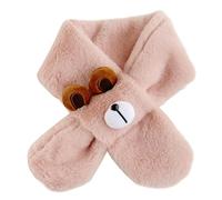 CAZSTYK Bufanda de felpa de dibujos animados para niños de 3 a 10 años, gruesa, cálida, linda, bufanda de oso para bebé, bufanda para el cuello para niñas y niños, calentadores de cuello suaves para