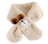 CAZSTYK Bufanda de felpa de dibujos animados para niños de 3 a 10 años, gruesa, cálida, linda, bufanda de oso para bebé, bufanda para el cuello para niñas y niños, calentadores de cuello suaves para