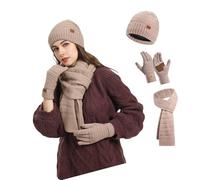 CAZSTYK Bufanda de punto, guantes, sombrero, accesorios de otoño e invierno, accesorios para clima frío, para entusiastas del aire libre, actividades deportivas, gorro, bufanda, guantes de invierno, T