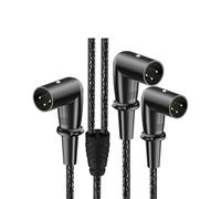 CAZSTYK Cable divisor en Y de 3 pines, 2 machos de 3 pines a macho, combinador de micrófono, cable adaptador de micrófono equilibrado para micrófono profesional