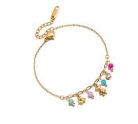 CAZSTYK Cadena ajustable de acero inoxidable con diseños florales delicados para mujeres y niñas, regalo de flores de acero inoxidable, talla única, como se describe