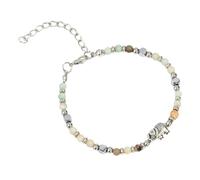 CAZSTYK Cadena de cuentas en forma de elefante de 16 cm de base + cadena de extensión de 5 cm, accesorio simbólico cultural, One Size, como se describe